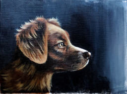 Acrylverf schilderij hond