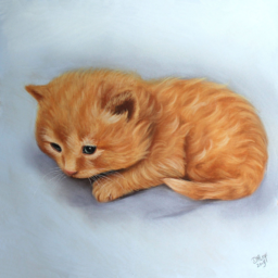 Tekening pastel kitten